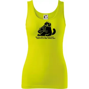 Kdo víno pije a muzice platí - Dámské tílko - M ( Limetková )