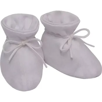 Chlapecké bačkory ESITO | Kojenecké botičky bavlna velké jednobarevné - bílá / 1. ( 2 - 5 měs.)