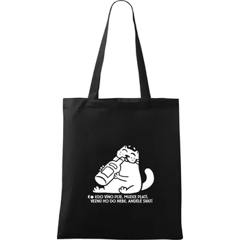 Nákupní taška Kdo víno pije a muzice platí - Taška bavlněná - 42 x 38 cm ( Černá )