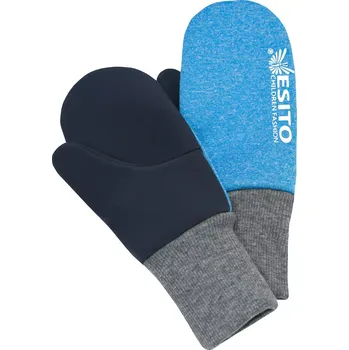 Rukavice ESITO | Palcové rukavice softshell melírové - tyrkysová / 3 - 5 let