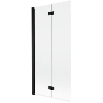 Vanová zástěna Mexen Mist vanová zástěna 2-dílná levá 90 x 150 cm, průhledná, černá - 8A9-090-002-70-00-L Vanové zástěny