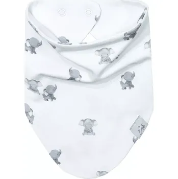 Nákrčník ESITO | Šátek na krk bavlna Sloneček - bílá / 0 - 3 roky