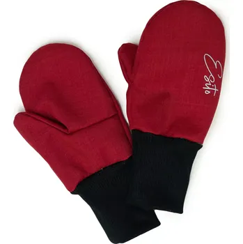 Rukavice ESITO | Zimní palcové rukavice softshell s beránkem Lamb Red - červená / 2 - 3 roky