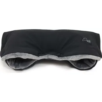 Rukávník ESITO | Rukávník na kočárek Mikroplyš softshell Black / Grey - černá / šedá / 45 x 53 cm