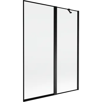 Vanová zástěna Mexen Mist vanová zástěna dvoukřídlá pravá 130 x 150 cm, černý rámeček, černá - 8A9-130-011-70-70-P Vanové zástěny