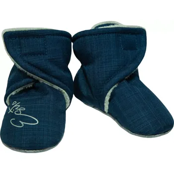 Capáčky ESITO | Capáčky barefoot Softshell Lamb Navy blue - modrá / 1 - délka stélky: 11 cm