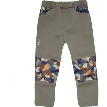 ESITO | Dětské softshellové kalhoty DUO Geometrics - béžová / 110