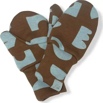 Rukavice ESITO | Palcové rukavice zateplené Shapes - hnědá / 2 - 3 roky