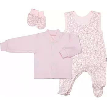 Kojenecká souprava ESITO | Souprava do porodnice Zája Delicate pink 3 dílná - růžová / 62