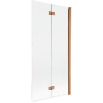 Vanová zástěna Mexen Mist sprchový závěs 2-křídlý pravý 90 x 150 cm, transparentní, kartáčovaná měď - 8A9-090-002-65-00-P Vanové zástěny