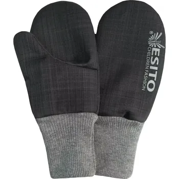 Rukavice ESITO | Zimní palcové rukavice softshell s beránkem Lamb Grey - grey / 2 - 3 roky