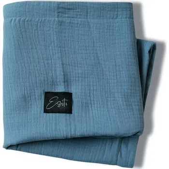 Dětská deka ESITO | Mušelínová deka dvojitá Denim blue - džínová modrá / 75 x 100 cm