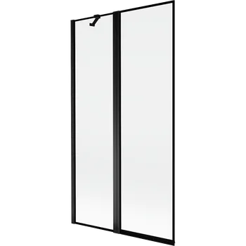 Vanová zástěna Mexen Mist sprchová zástěna dvoukřídlá levá 100 x 150 cm, černý rám, černá - 8A9-100-011-70-70-L Vanové zástěny