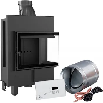 Krbová vložka Kratki Inteligentní krbová LUCY SLIM pravá 8 kW Ø 160 černá Thermotec MSK