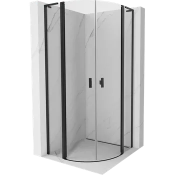 Mexen Mist L půlkruhový sprchový kout vypínací 100 x 100 cm, průhledný, černý - 8A32L-100-100-70-00 Sprchové kouty