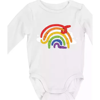 Žížaly duha (Alexis Citrine) - Body kojenecké s dlouhým rukávem - Dlouhý r. 6-12 měs ( Bílá )