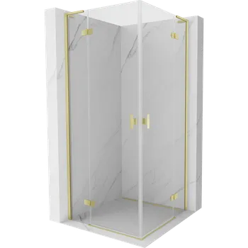 Mexen Mist-H L Duo sprchová kabina otevírací 120 x 120 cm, transparentní, zlatá kartáčovaná - 8A5L-120L-120P-55-00 Sprchové kouty