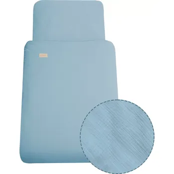 Povlečení ESITO | Luxusní dětské mušelínové povlečení Blue - modrá / 100 x 135, 60 x 40 cm