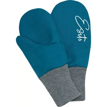 Rukavice ESITO | Zimní palcové rukavice softshell s beránkem Lamb Petrol - petrolejová / 2 - 3 roky