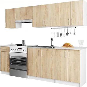 Kuchyňská linka Kuchyňská sestava LIMA 2,4 m Dub Sonoma / Bílá