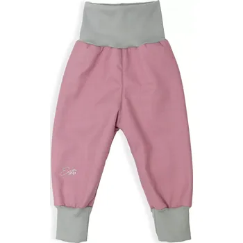 Chlapecké kalhoty ESITO | Rostoucí softshellové kalhoty s beránkem Antique pink - růžová / 74