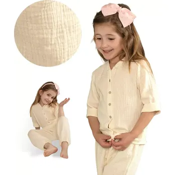 Dívčí šaty ESITO | Dětská mušelínová košile Luca Cream - smetanová / 104