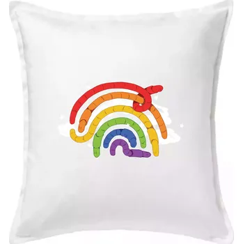 Polštář Žížaly duha (Alexis Citrine) - Polštář 50x50 - 50x50 - Pouze potah ( Bílá )