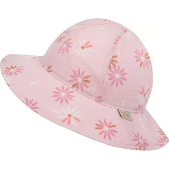 Klobouk ESITO | Dívčí klobouk mušelín Flower - růžová / XL