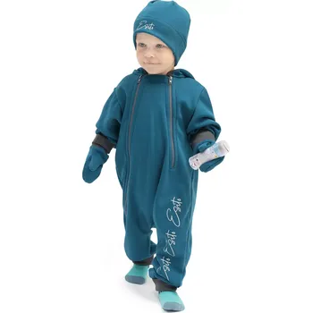 Kojenecká kombinéza ESITO | Teplákový overal rostoucí Warmkeeper Petrol - petrolejová / 68 - 74