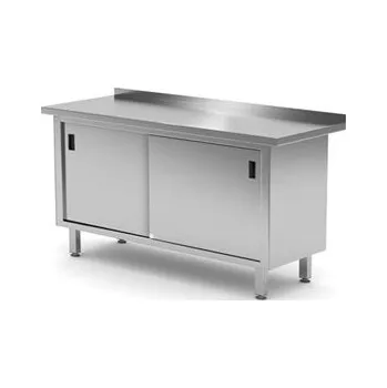 Jídelní stůl Hendi 811689 Pracovní stůl se skříňkou, posuvná dvířka, svařovaná 1600x600x850 mm