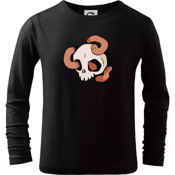 Chlapecké tričko Žížala v lebce (Alexis Citrine) - Triko dětské Long Sleeve - 104-110cm / 3-4 roky ( Černá )