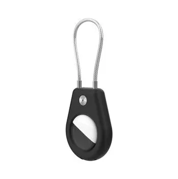 Etui na Apple AirTag ze stalową linką - czarne