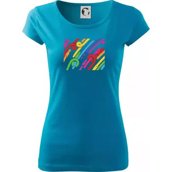 Dámské tričko Žížaly pruhy (Alexis Citrine) - Dámské triko Pure - 3XL ( Světlý tyrkys )