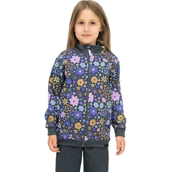 ESITO | Mikina na zip Grafit Podzimní květy - šedá / 92