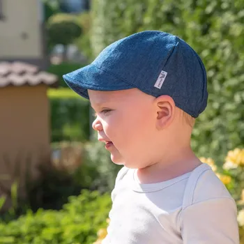 Kojenecká čepice ESITO | Dětská kšiltovka Riflová - modrá / XL