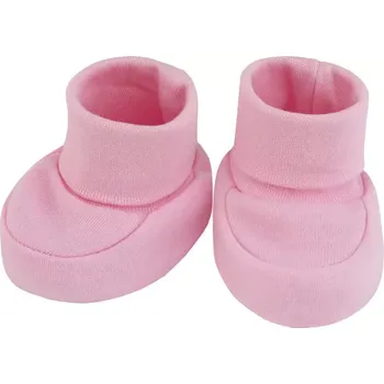 Capáčky ESITO | Kojenecké bačkůrky bavlna malé jednobarevné růžové - růžová / New - délka stélky: 8 cm