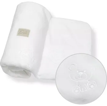 Dětská deka ESITO | Dvojitá dětská deka Mikroplyš Bear White - bílá / 75 x 100 cm