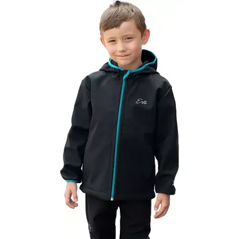 Kojenecká bunda ESITO | Dětská softshellová bunda DUO Turquoise / Black - černá / 92