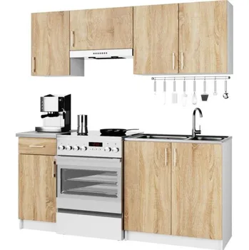 Kuchyňská linka Kuchyňská sestava LIMA 1,8m Dub Sonoma / Bílá