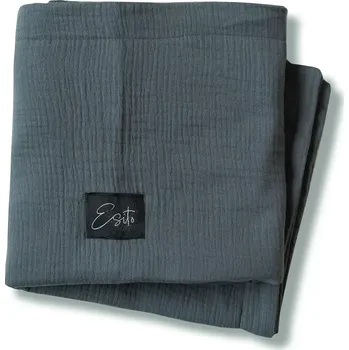 Dětská deka ESITO | Mušelínová deka dvojitá Antracite - antracitová / 75 x 100 cm