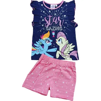 Dívčí pyžamo Sun City Dívčí pyžamo MY LITTLE PONY krátké modrorůžové s volánky Barva: Modrá, Velikost: 128