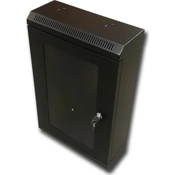 Rozvaděč RACK DATACOM 10" nástěnný rozvaděč 12U/140 mm (sklo) černý