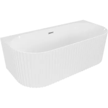 Vana Mexen Sella volně stojící přístěnná vana drážkovaná 170 x 80 cm, bílá lesk, přepad chrom - 52711708000-01 Volně stojící vany