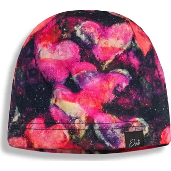 Čepice ESITO | Jarní čepice Duhová srdce - černá / 48