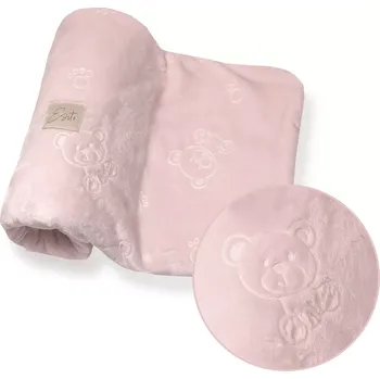 Dětská deka ESITO | Dvojitá dětská deka Mikroplyš Bear Cameo pink - růžová / 75 x 100 cm