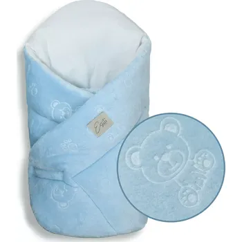 Zavinovačka ESITO | Mikroplyšová zavinovačka pro miminko Bear Baby blue 85 x 85 cm - modrá / 85 x 85 cm
