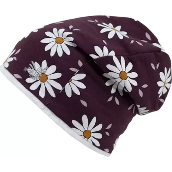 Pokrývka hlavy ESITO | Zimní čepice spadená Daisy - vínová / 48
