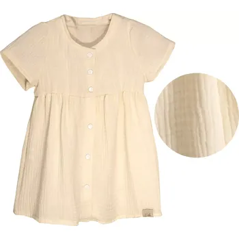 Dívčí šaty ESITO | Mušelínové šaty Barunka Cream - smetanová / 80