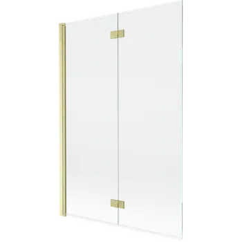 Vanová zástěna Mexen Mist dvoukřídlé vanové dveře levé 120 x 150 cm, transparentní, zlatý kartáčovaný - 8A9-120-002-55-00-L Vanové zástěny