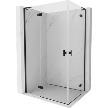 Mexen Mist-H L Duo sprchový kout s otočnými dveřmi levý 90 x 75 cm, průhledný, černý - 8A5L-090L-075P-70-00 Sprchové kouty